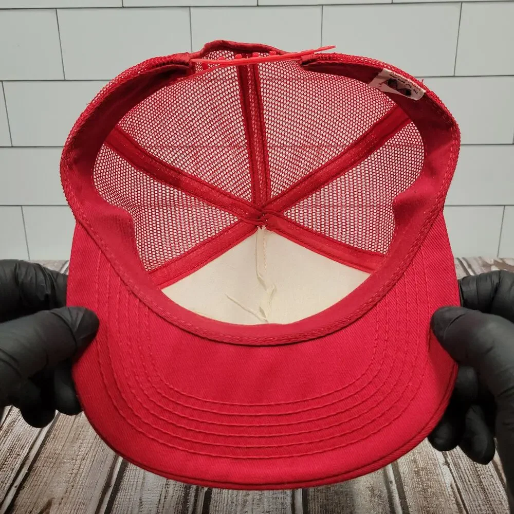 Vintage Red Man Chewing Tobacco Trucker Hat Mesh Snapback USA Made OSFA